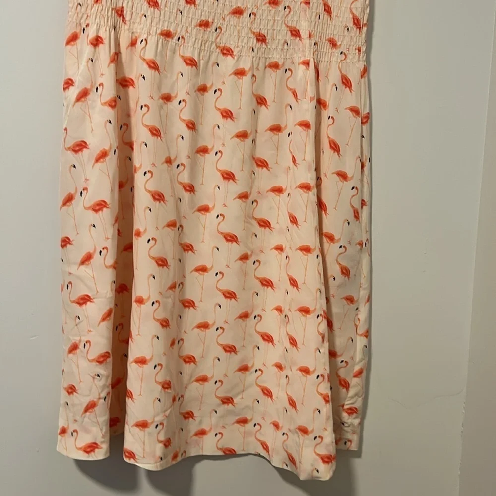 Kate Spade Flamingo Novelty Print 54% Silk Blend Dress Pockets Tropical Size 4